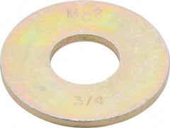 Value Collection - 3/4" Screw, Grade 8 Steel Extra Thick Flat Washer - Zinc Yellow Dichromate Finish - Apex Tool & Supply