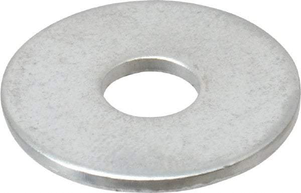 Value Collection - 1/4" Screw, Steel Fender Flat Washer - 1/4" ID x 7/8" OD, 0.08" Thick, Zinc-Plated Finish - Apex Tool & Supply