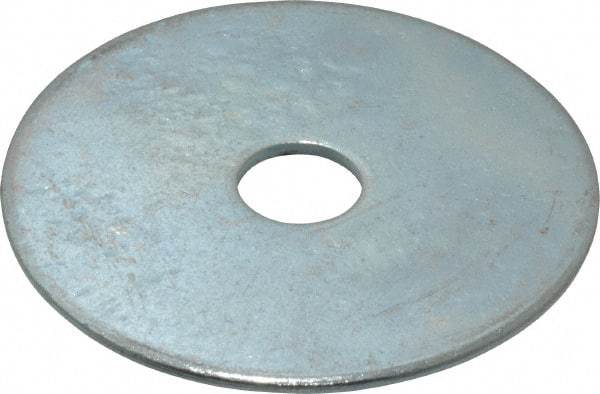 Value Collection - 3/8" Screw, Steel Fender Flat Washer - 3/8" ID x 2" OD, 0.08" Thick, Zinc-Plated Finish - Apex Tool & Supply