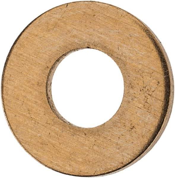 Value Collection - #8 Screw, Silicon Bronze Standard Flat Washer - 0.188" ID x 3/8" OD, 0.049" Thick, Plain Finish - Apex Tool & Supply