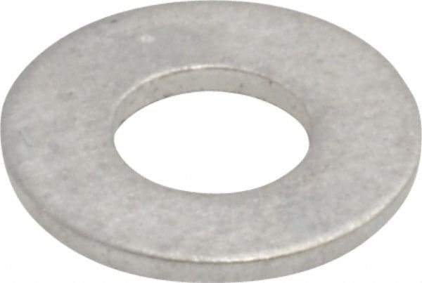 Value Collection - #8 Screw, Aluminum Standard Flat Washer - 0.168" ID x 3/8" OD, 0.032" Thick, Plain Finish - Apex Tool & Supply