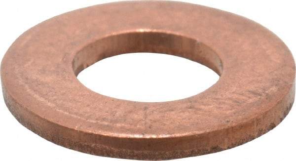 Value Collection - 1/4" Screw, Copper Standard Flat Washer - 1/4" ID x 5/8" OD, 0.049" Thick, Plain Finish - Apex Tool & Supply