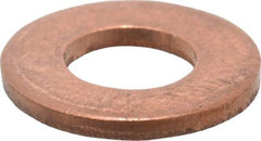 Value Collection - 1/4" Screw, Copper Standard Flat Washer - 1/4" ID x 5/8" OD, 0.049" Thick, Plain Finish - Apex Tool & Supply