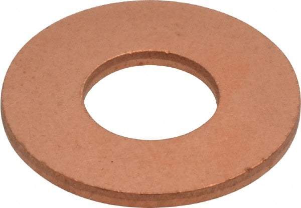 Value Collection - 7/16" Screw, Copper Standard Flat Washer - 1/2" ID x 1-1/8" OD, 0.078" Thick, Plain Finish - Apex Tool & Supply