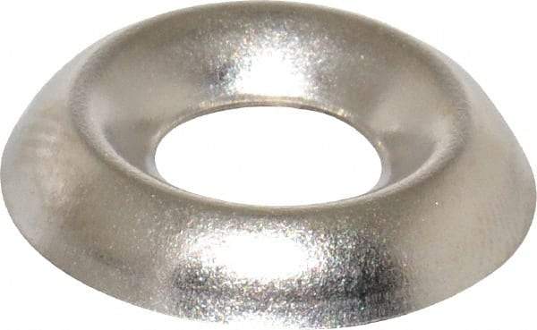 Value Collection - 1/8" Thick, Nickel-Plated Finish, Steel, Standard Countersunk Washer - 0.259" ID x 21/32" OD - Apex Tool & Supply