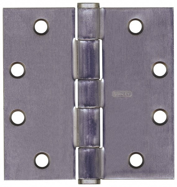 Stanley - 4-1/2" Long x 4-1/2" Wide Steel Full Mortise Commercial Hinge - Apex Tool & Supply