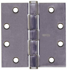 Stanley - 4-1/2" Long x 4-1/2" Wide Steel Full Mortise Commercial Hinge - Apex Tool & Supply