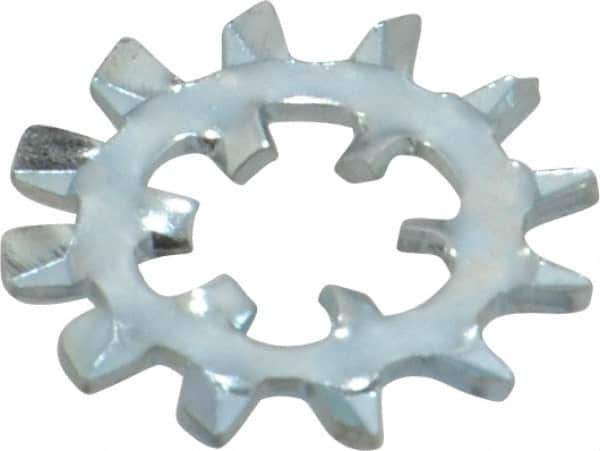 Value Collection - #10 Screw, 0.204" ID, Steel Internal Tooth & External Tooth Lock Washer - 0.61" OD, Zinc-Plated, Grade 2 - Apex Tool & Supply