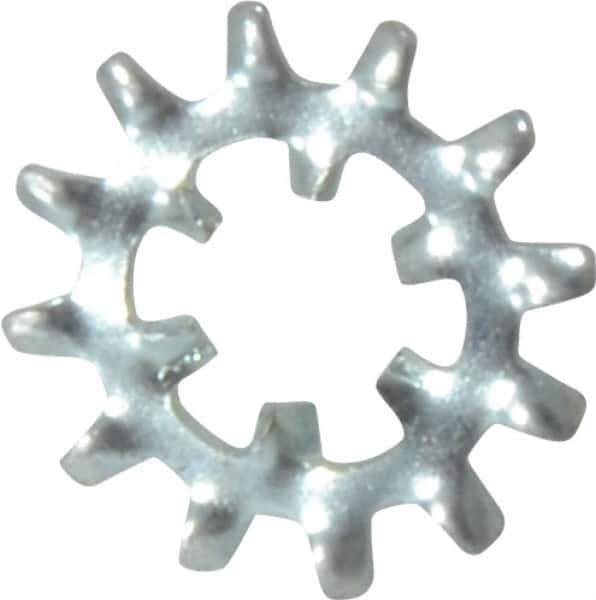 Value Collection - 1/4" Screw, 0.267" ID, Steel Internal Tooth & External Tooth Lock Washer - 0.76" OD, Zinc-Plated, Grade 2 - Apex Tool & Supply