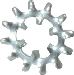 Value Collection - 1/4" Screw, 0.267" ID, Steel Internal Tooth & External Tooth Lock Washer - 0.76" OD, Zinc-Plated, Grade 2 - Apex Tool & Supply
