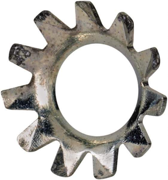 Value Collection - #8 Screw, 0.177" ID, Steel External Tooth Lock Washer - 0.322" OD, Zinc-Plated, Grade 2 - Apex Tool & Supply