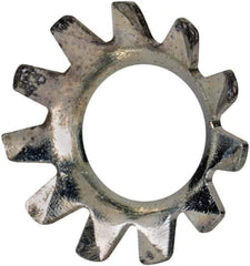 Value Collection - #8 Screw, 0.177" ID, Steel External Tooth Lock Washer - 0.322" OD, Zinc-Plated, Grade 2 - Apex Tool & Supply