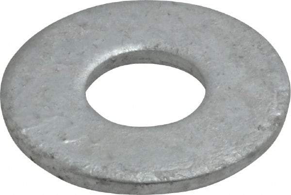 Value Collection - 1/2" Screw, Steel USS Flat Washer - 9/16" ID x 1-3/8" OD, 7/64" Thick, Galvanized Finish - Apex Tool & Supply