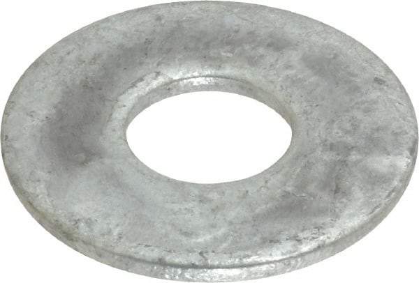 Value Collection - 5/8" Screw, Steel USS Flat Washer - 11/16" ID x 1-3/4" OD, 9/64" Thick, Galvanized Finish - Apex Tool & Supply
