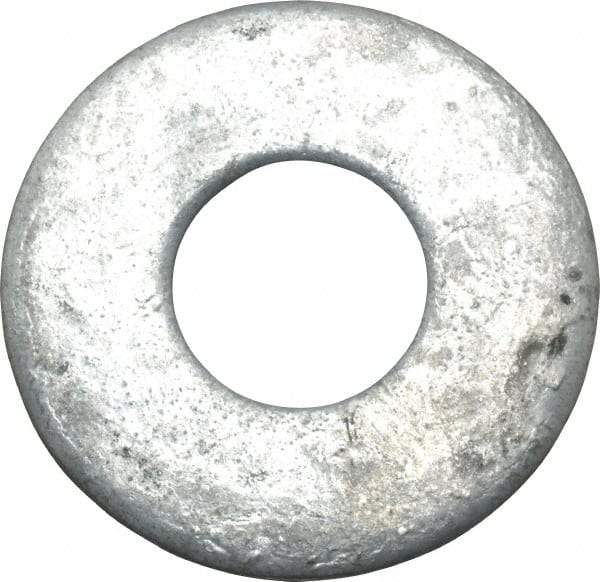 Value Collection - 1" Screw, Steel USS Flat Washer - 1-1/16" ID x 2-1/2" OD, 11/64" Thick, Galvanized Finish - Apex Tool & Supply