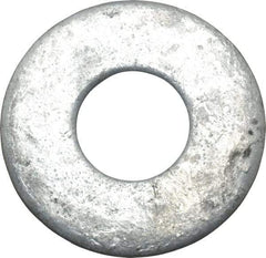 Value Collection - 1" Screw, Steel USS Flat Washer - 1-1/16" ID x 2-1/2" OD, 11/64" Thick, Galvanized Finish - Apex Tool & Supply