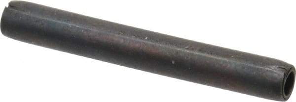 Made in USA - 1/8" Diam x 1" Long Coiled Spring Pin - Grade 1070-1090 Alloy Steel, Black Oxide Finish - Apex Tool & Supply