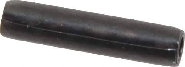 Made in USA - 7/32" Diam x 1" Long Coiled Spring Pin - Grade 1070-1090 Alloy Steel, Black Oxide Finish - Apex Tool & Supply
