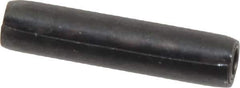 Made in USA - 7/32" Diam x 1" Long Coiled Spring Pin - Grade 1070-1090 Alloy Steel, Black Oxide Finish - Apex Tool & Supply