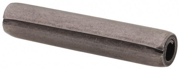 Made in USA - 7/32" Diam x 1-1/8" Long Coiled Spring Pin - Grade 1070-1090 Alloy Steel, Black Oxide Finish - Apex Tool & Supply