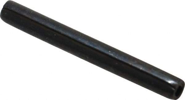 Made in USA - 7/32" Diam x 2" Long Coiled Spring Pin - Grade 1070-1090 Alloy Steel, Black Oxide Finish - Apex Tool & Supply