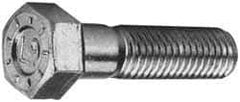 Made in USA - 1-1/2 - 6 UNC, 6" Length Under Head Hex Head Cap Screw - Partially Threaded, Grade L9 Alloy Steel, Zinc Yellow Dichromate Finish, 2-1/4" Hex - Apex Tool & Supply