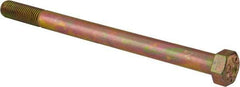 Made in USA - 7/8-9 UNC, 12" Length Under Head Hex Head Cap Screw - Partially Threaded, Grade L9 Alloy Steel, Zinc Yellow Dichromate Finish, 1-5/16" Hex - Apex Tool & Supply