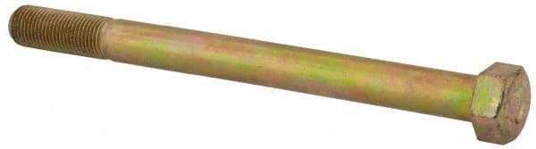 Made in USA - 1/2-20 UNF, 6" Length Under Head Hex Head Cap Screw - Partially Threaded, Grade L9 Alloy Steel, Zinc Yellow Dichromate Finish, 3/4" Hex - Apex Tool & Supply