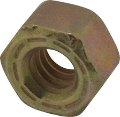 Made in USA - 1/4-20 UNC Steel Right Hand Hex Nut - 7/16" Across Flats, 7/32" High, Zinc Yellow Dichromate Cad & Waxed Finish - Apex Tool & Supply