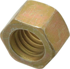 Value Collection - 3/8-16 UNC Steel Right Hand Hex Nut - 9/16" Across Flats, 21/64" High, Zinc Yellow Dichromate Cad & Waxed Finish - Apex Tool & Supply