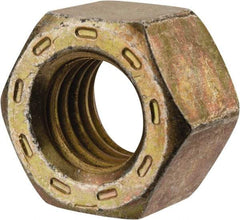 Made in USA - 9/16-12 UNC Steel Right Hand Hex Nut - 7/8" Across Flats, 31/64" High, Zinc Yellow Dichromate Cad & Waxed Finish - Apex Tool & Supply