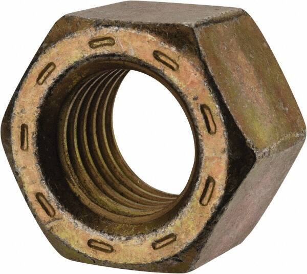 Value Collection - 7/8-9 UNC Steel Right Hand Hex Nut - 1-5/16" Across Flats, 3/4" High, Zinc Yellow Dichromate Cad & Waxed Finish - Apex Tool & Supply