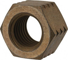 Value Collection - 1-8 UNC Steel Right Hand Hex Nut - 1-1/2" Across Flats, 55/64" High, Zinc Yellow Dichromate Cad & Waxed Finish - Apex Tool & Supply