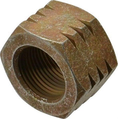 Made in USA - 1-14 UNF Steel Right Hand Hex Nut - 1-1/2" Across Flats, 55/64" High, Zinc Yellow Dichromate Cad & Waxed Finish - Apex Tool & Supply