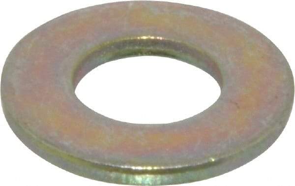 Made in USA - 5/16" Screw, Grade 9 Steel SAE Flat Washer - Zinc Yellow Dichromate Finish - Apex Tool & Supply