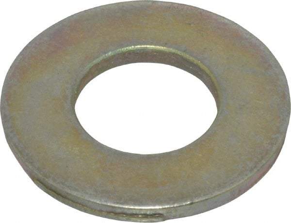 Made in USA - 1/2" Screw, Grade 9 Steel SAE Flat Washer - Zinc Yellow Dichromate Finish - Apex Tool & Supply