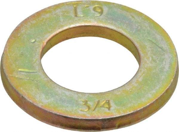 Value Collection - 3/4" Screw, Grade 9 Steel SAE Flat Washer - Zinc Yellow Dichromate Finish - Apex Tool & Supply