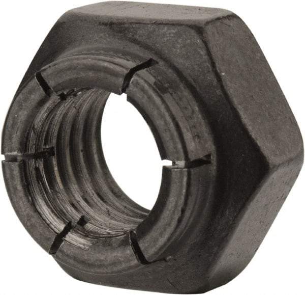Flex-Loc - 1/2-13 UNC Grade 2 Heavy Hex Lock Nut with Expanding Flex Top - Uncoated, Meets Military Specifications - Apex Tool & Supply