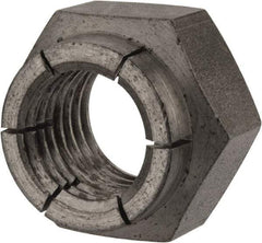 Flex-Loc - 1-8 UNC Grade 2 Heavy Hex Lock Nut with Expanding Flex Top - Uncoated, Meets Military Specifications - Apex Tool & Supply