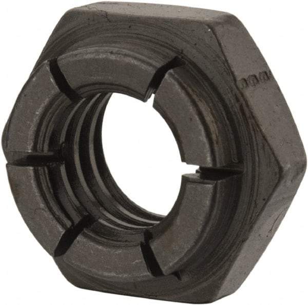 Flex-Loc - 3/8-16 UNC Grade 2 Heavy Hex Lock Nut with Expanding Flex Top - 9/32" High, Uncoated, Meets Military Specifications - Apex Tool & Supply
