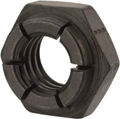 Flex-Loc - 3/8-16 UNC Grade 2 Heavy Hex Lock Nut with Expanding Flex Top - 9/32" High, Uncoated, Meets Military Specifications - Apex Tool & Supply