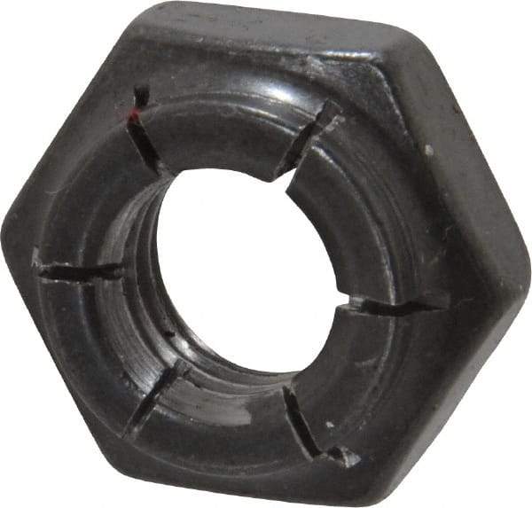 Flex-Loc - 7/16-14 UNC Grade 2 Heavy Hex Lock Nut with Expanding Flex Top - 21/64" High, Uncoated, Meets Military Specifications - Apex Tool & Supply