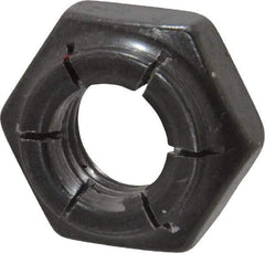Flex-Loc - 7/16-14 UNC Grade 2 Heavy Hex Lock Nut with Expanding Flex Top - 21/64" High, Uncoated, Meets Military Specifications - Apex Tool & Supply