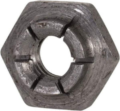 Flex-Loc - 1/4-20 UNC Grade 2 Heavy Hex Lock Nut with Expanding Flex Top - 7/32" High, Uncoated, Meets Military Specifications - Apex Tool & Supply
