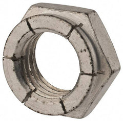 Flex-Loc - 1-8 UNC Grade 2 Hex Lock Nut with Expanding Flex Top - 1-7/16" Width Across Flats, Cadmium-Plated Finish, Meets Military Specifications - Apex Tool & Supply
