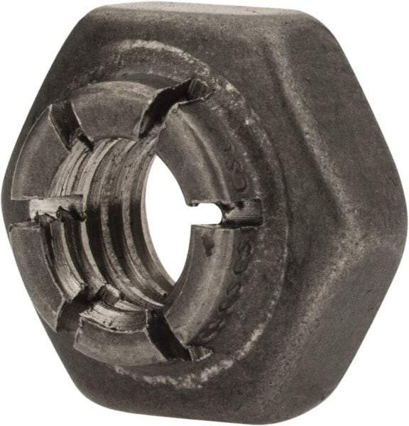 Flex-Loc - #10-32 UNJF 18-8 Hex Lock Nut with Expanding Flex Top - 3/16" High, Uncoated, Meets Military Specifications - Apex Tool & Supply