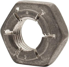Flex-Loc - 1/4-28 UNJF 18-8 Hex Lock Nut with Expanding Flex Top - 7/32" High, Uncoated, Meets Military Specifications - Apex Tool & Supply