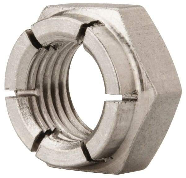 Flex-Loc - 3/8-24 UNJF 18-8 Hex Lock Nut with Expanding Flex Top - 9/32" High, Uncoated, Meets Military Specifications - Apex Tool & Supply