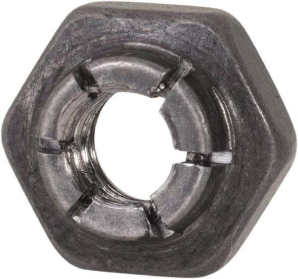 Flex-Loc - #10-24 UNJC 18-8 Hex Lock Nut with Expanding Flex Top - 3/16" High, Uncoated, Meets Military Specifications - Apex Tool & Supply