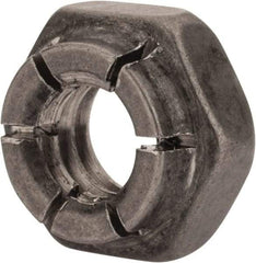 Flex-Loc - 1/4-20 UNC 18-8 Hex Lock Nut with Expanding Flex Top - 7/32" High, Uncoated, Meets Military Specifications - Apex Tool & Supply